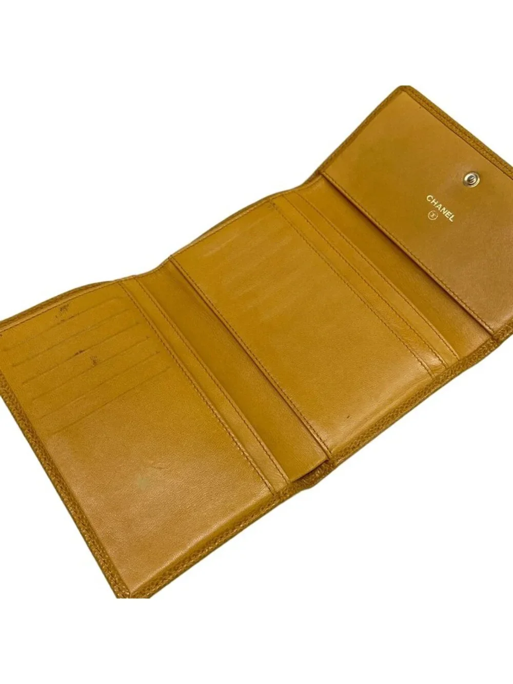 Chanel Trifold Wallet Dark Yellow Gold